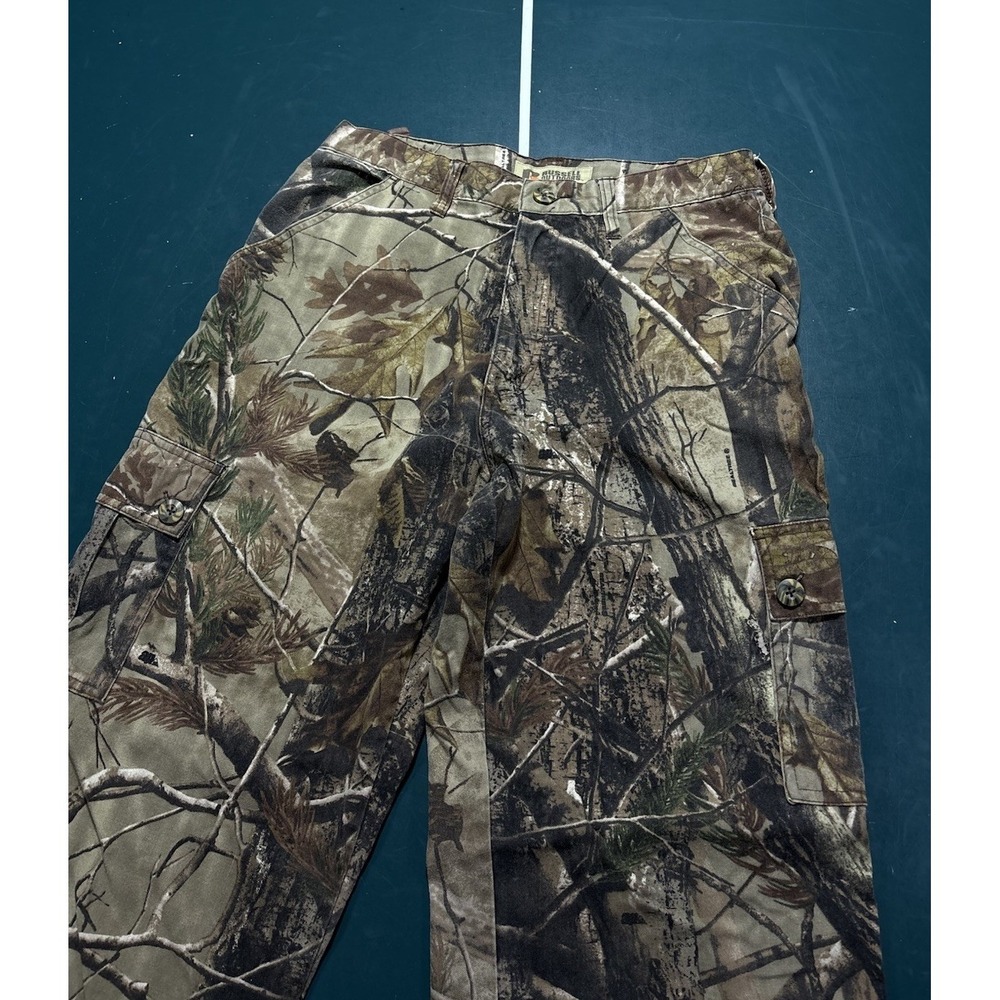 Vintage Russell Outdoors Realtree Camo Cargo Pants Mens Medium Baggy Relaxed Fit - Picture 2 of 14